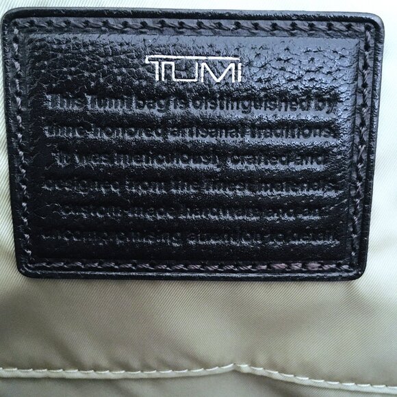 TUMI Business Bag Satchel Large Leather Villa Nivelle Zips Tags Grey Brown - Picture 15 of 16